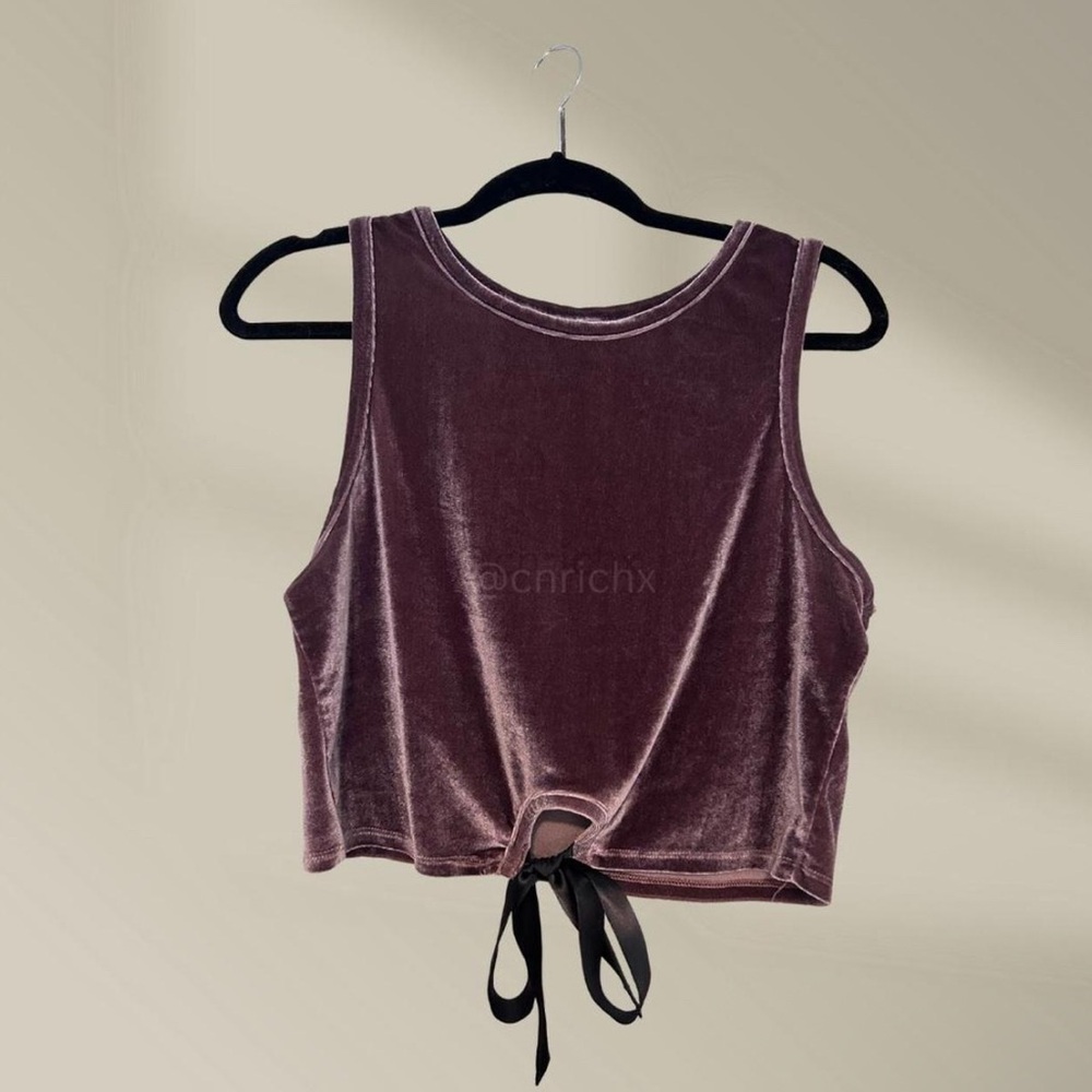 Velvet Tie-Front Tank Top